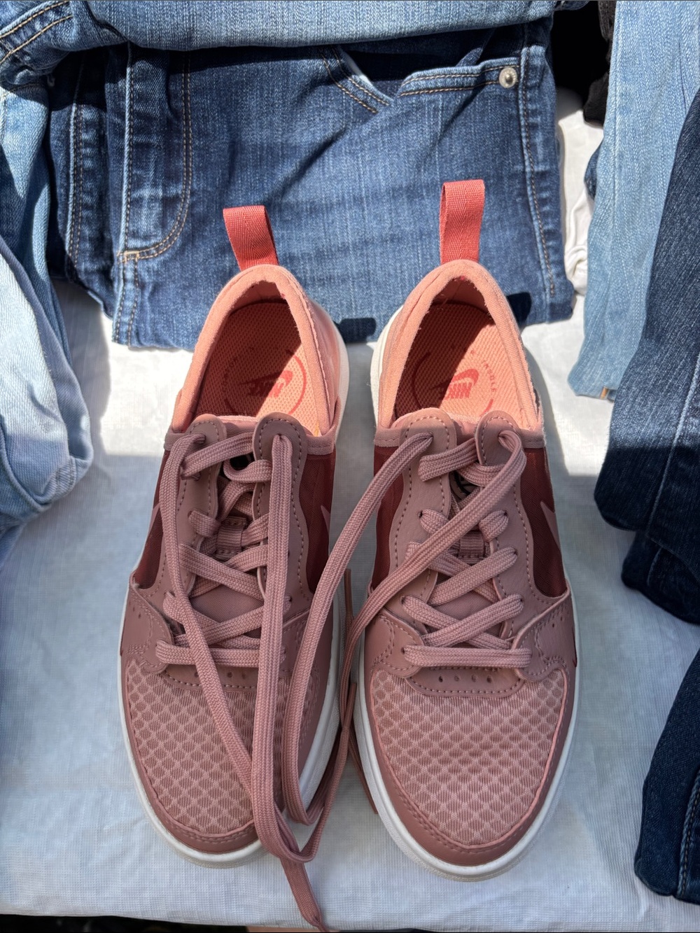 Nike Women's Lace-Up Sneakers in Rose Pink and Mauve